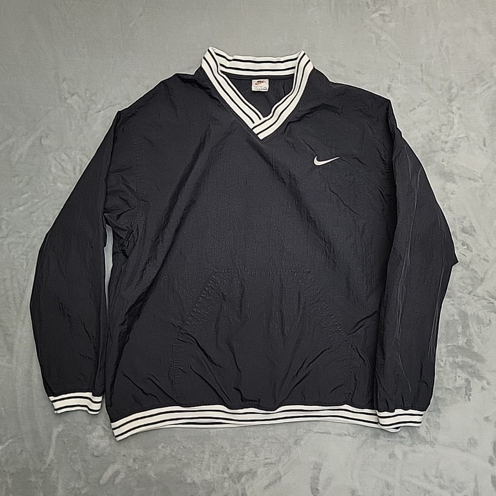 Vintage Nike Jacket Mens XL Black Pullover Windbreaker Swoosh Golf Y2K Athletic